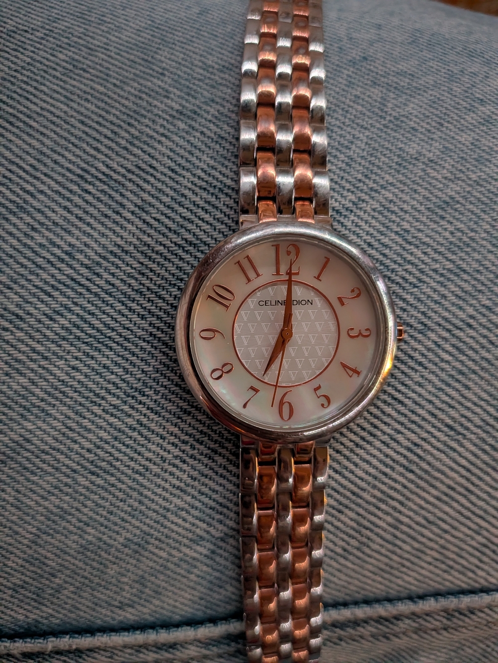 Celine Two-Tone Ladies Bracelet Watch in Rose Gold & Silver